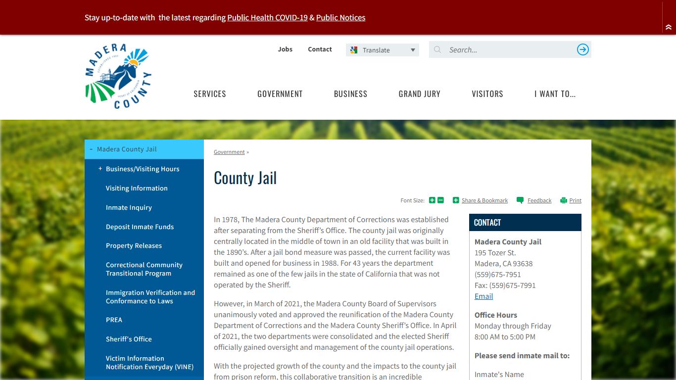 County Jail | Madera County